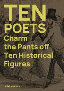 Front cover for Ten Poets Charm the Pants off Ten Historical Figures. A couple dancing in a vintage print.